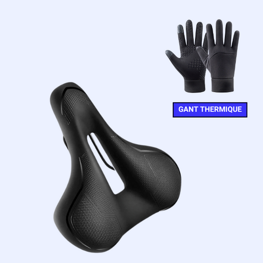 KUSEL-Selle Ergonomique Universelle Premium + 1 Paire de Gant Thermique